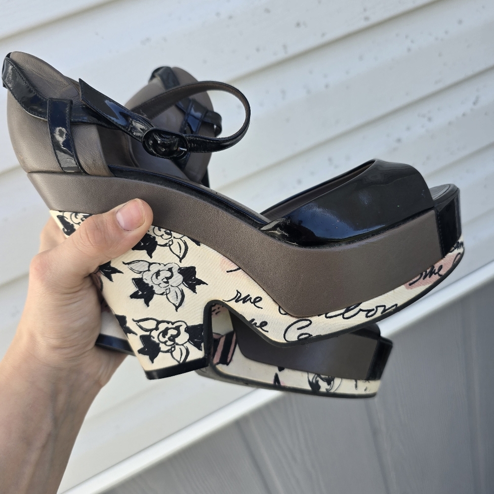 Vintage Chanel Black Women's Platform Heels